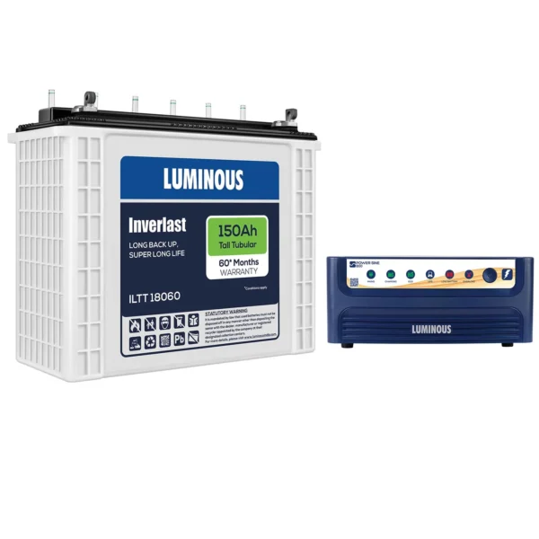 Luminous Inverter & Battery Combo ( 1050VA/12V Inverter with ILTT18060 Tall Tubular 150Ah Battery + Trolley) for Home, Office & Shops