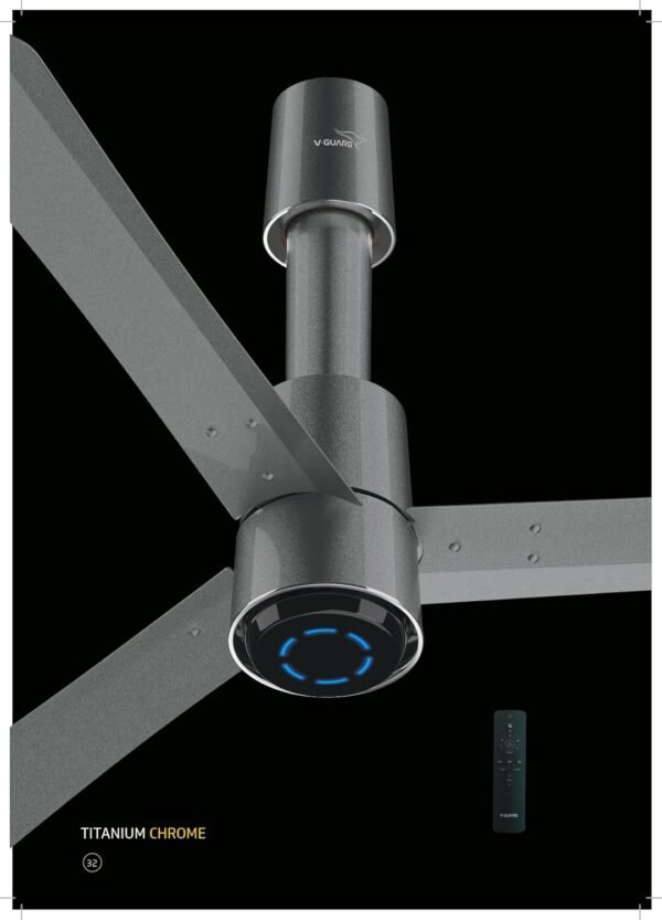 V-GUARD INSIGHT-G Electric BLDC Ceiling Fan premium decorative, ‎Titanium Chrome - Image 3